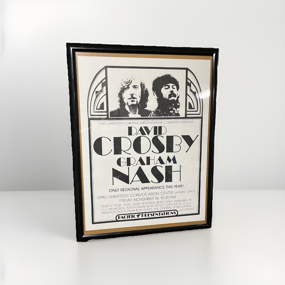 David Crosby Graham Nash -Nov 16, 1973 - Ohio University Original Concert Poster